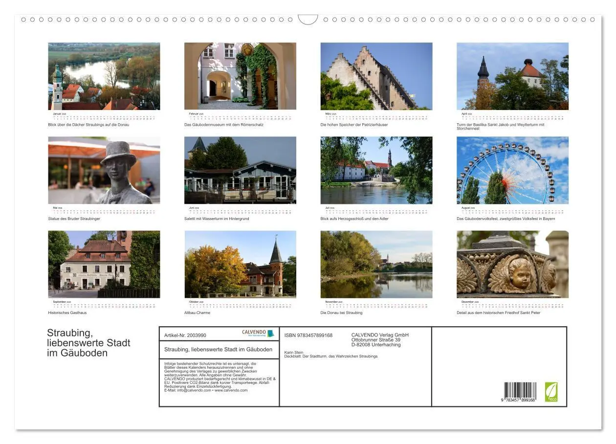 Bild: 9783457899168 | Straubing, liebenswerte Stadt im Gäuboden (Wandkalender 2026 DIN A2...