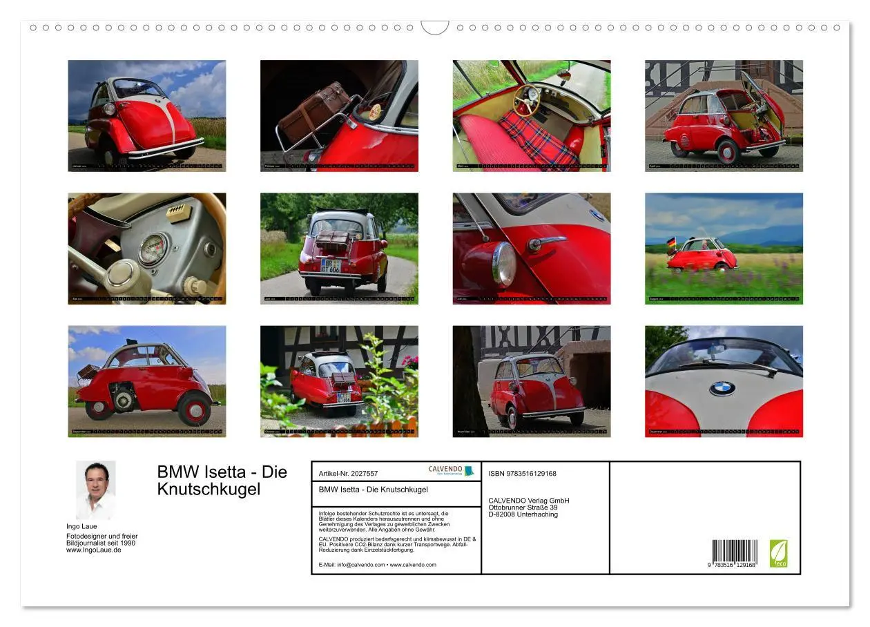Bild: 9783516129168 | BMW Isetta - Die Knutschkugel (Wandkalender 2026 DIN A2 quer),...