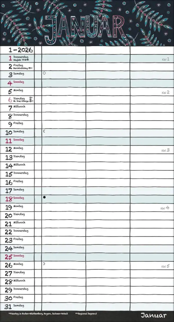 Bild: 9783731889168 | Tafeltimer für 2 mit Zetteltasche 2026 | Verlag Korsch | Kalender