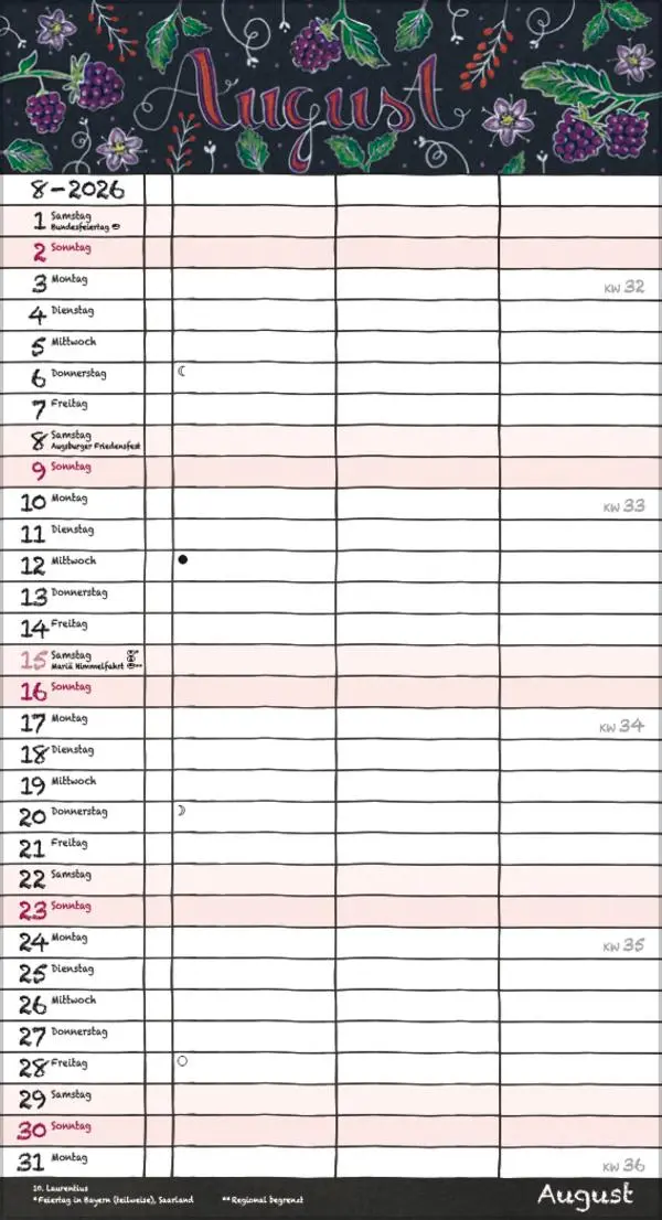 Bild: 9783731889168 | Tafeltimer für 2 mit Zetteltasche 2026 | Verlag Korsch | Kalender