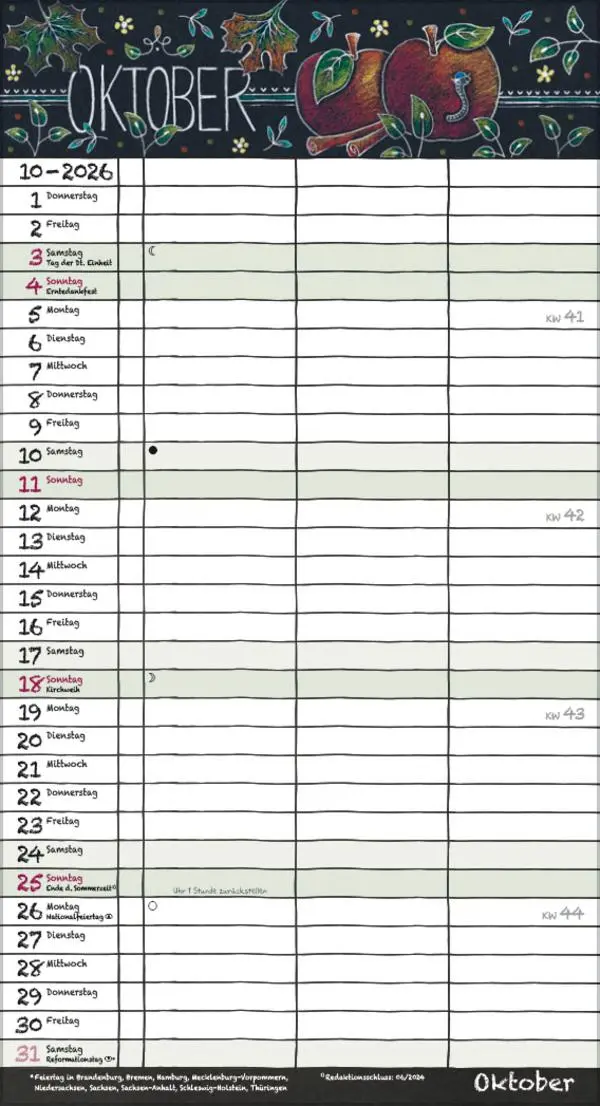 Bild: 9783731889168 | Tafeltimer für 2 mit Zetteltasche 2026 | Verlag Korsch | Kalender