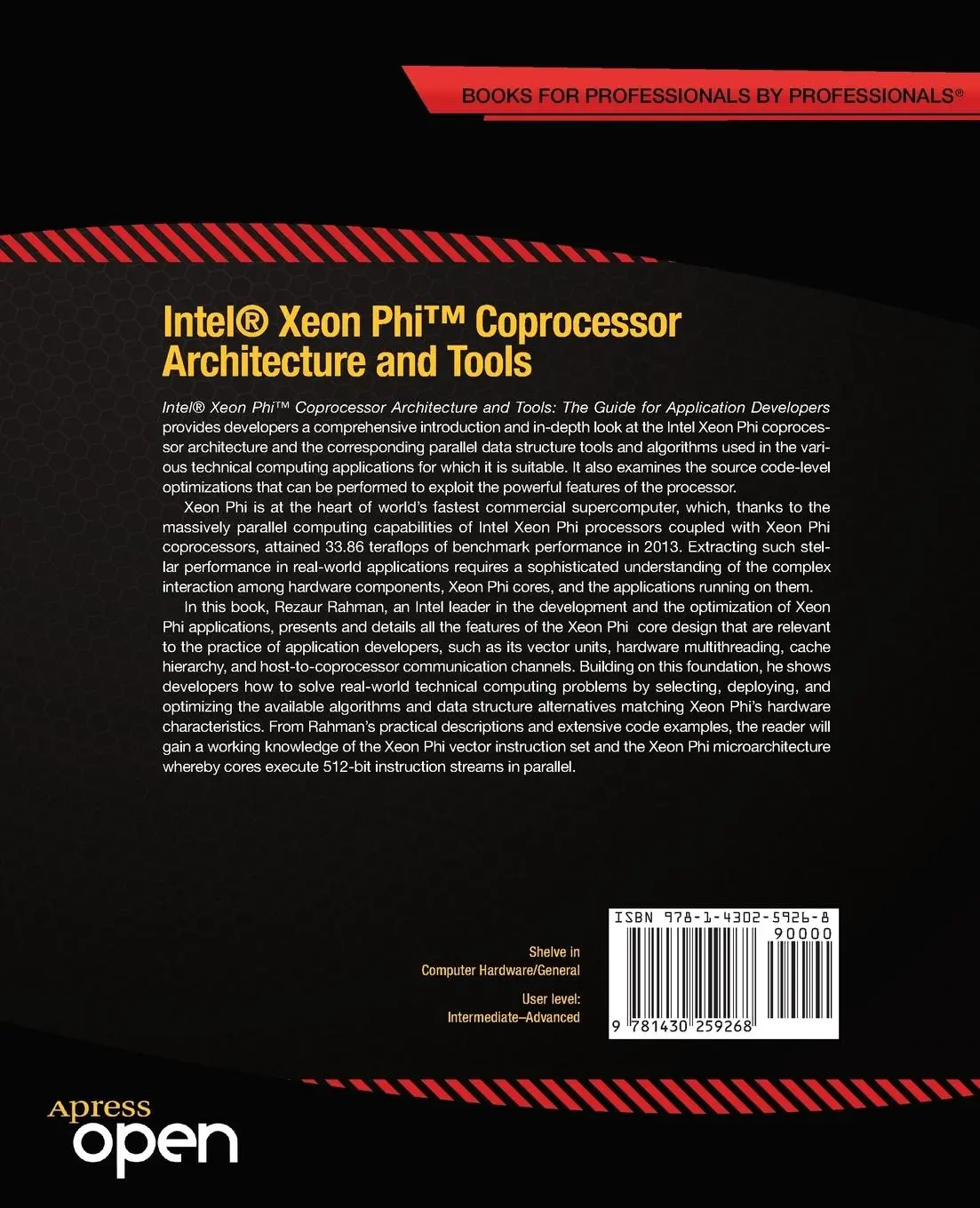 Rückseite: 9781430259268 | Intel Xeon Phi Coprocessor Architecture and Tools | Rezaur Rahman