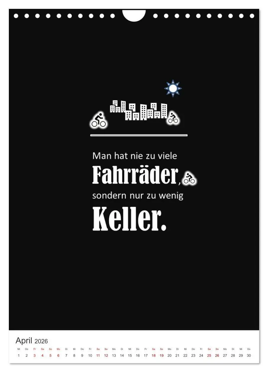 Bild: 9783516359268 | Markante, freche Sprüche rund ums Radfahren (Wandkalender 2026 DIN...