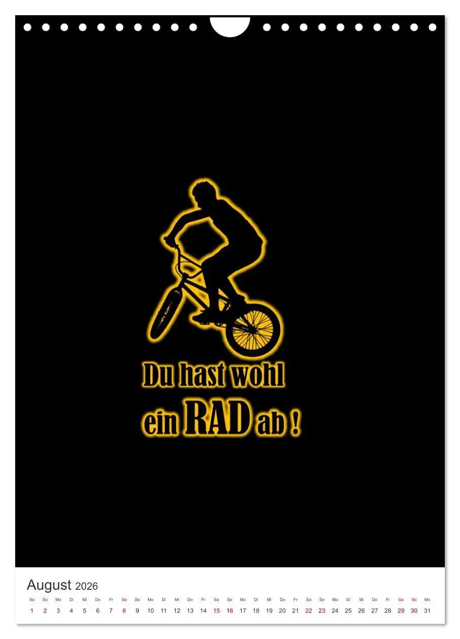 Bild: 9783516359268 | Markante, freche Sprüche rund ums Radfahren (Wandkalender 2026 DIN...
