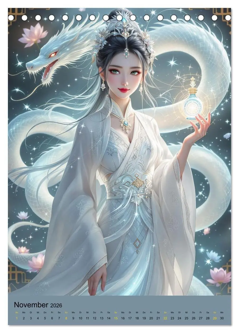 Bild: 9783516669268 | Göttinnen im chinesischem Stil (Tischkalender 2026 DIN A5 hoch),...