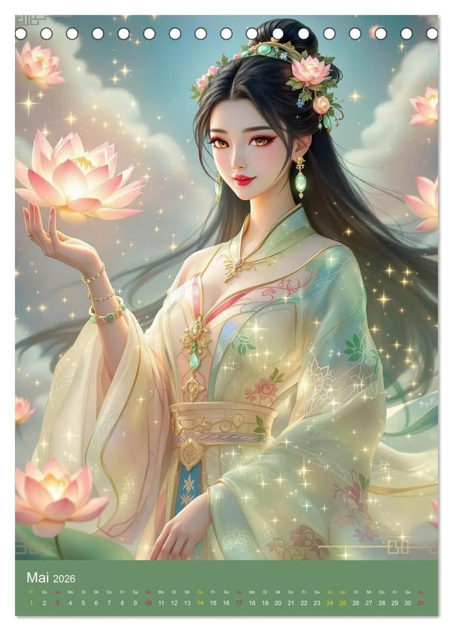 Bild: 9783516669268 | Göttinnen im chinesischem Stil (Tischkalender 2026 DIN A5 hoch),...