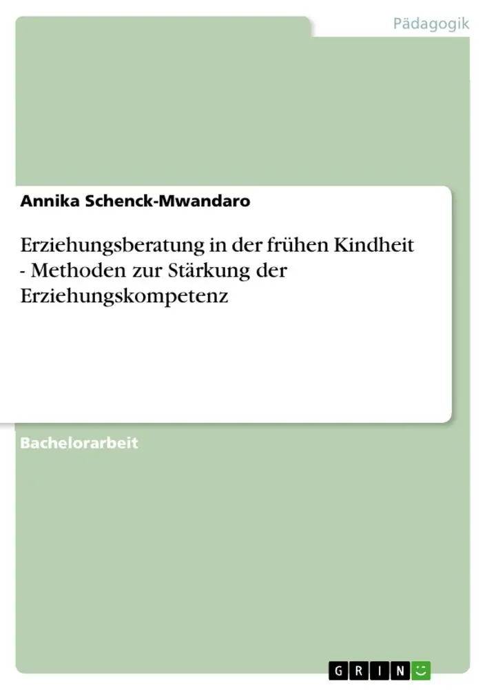 Cover: 9783640799268 | Erziehungsberatung in der frühen Kindheit - Methoden zur Stärkung...