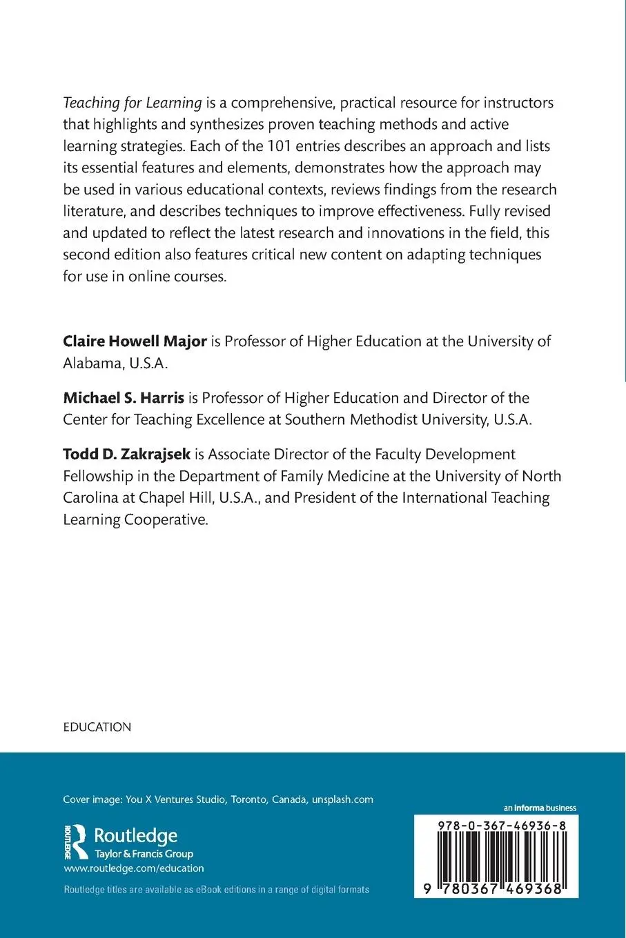Rückseite: 9780367469368 | Teaching for Learning | Claire Howell Major (u. a.) | Taschenbuch