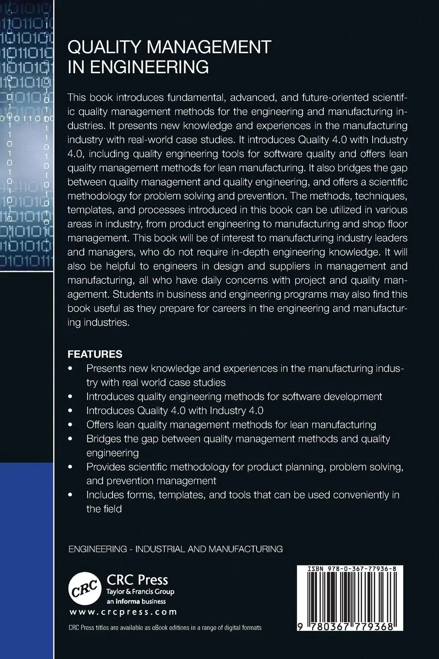 Rückseite: 9780367779368 | Quality Management in Engineering | Jong S. Lim | Taschenbuch | 2021