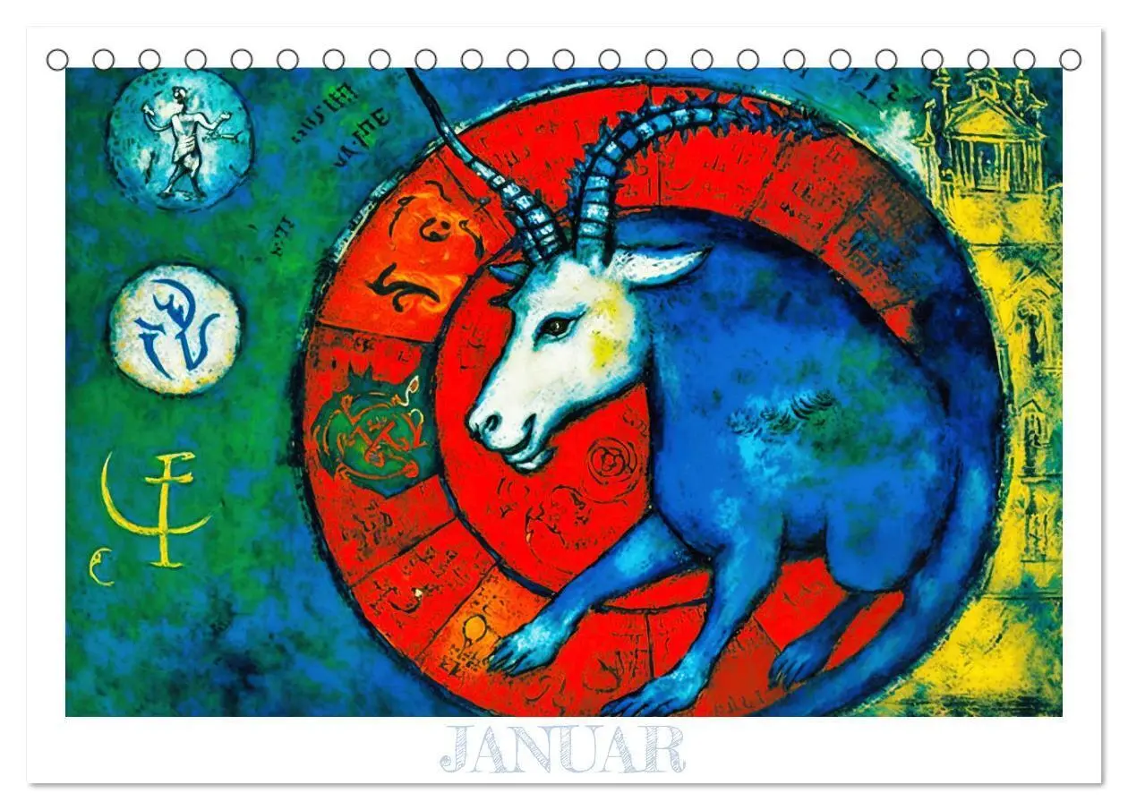 Bild: 9783383909368 | Die zwölf Tierkreiszeichen (Tischkalender 2025 DIN A5 quer),...