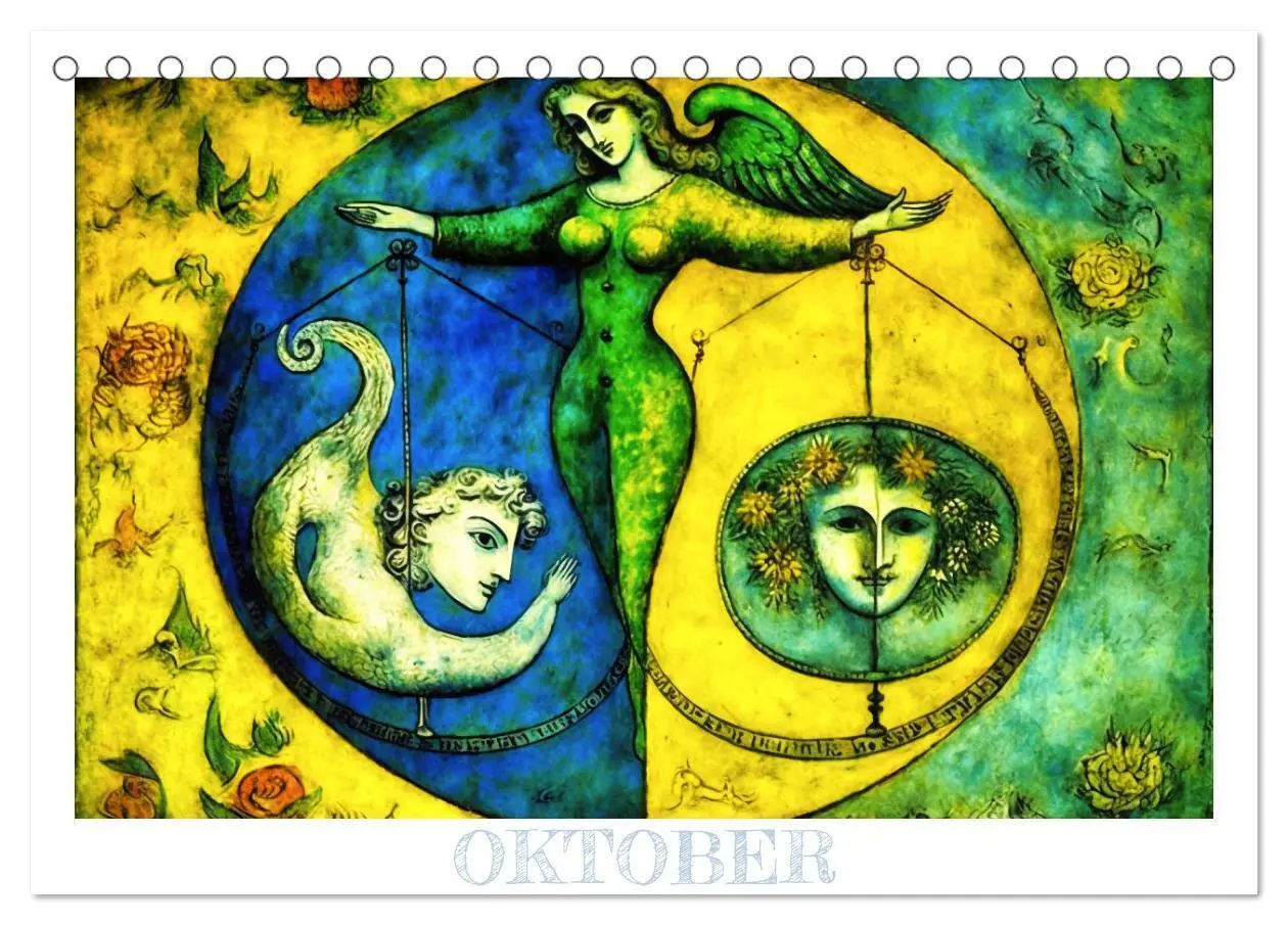 Bild: 9783383909368 | Die zwölf Tierkreiszeichen (Tischkalender 2025 DIN A5 quer),...