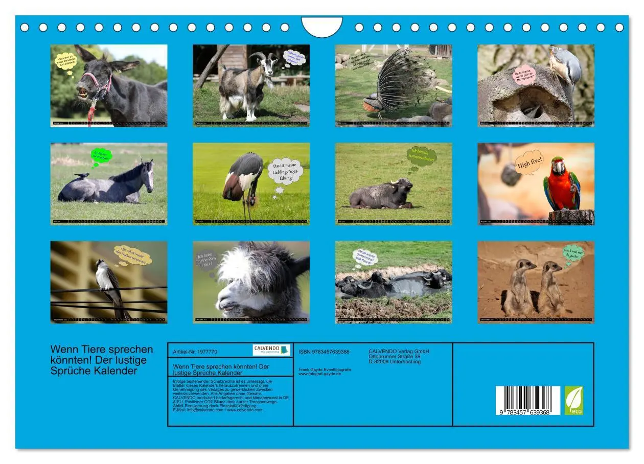 Bild: 9783457639368 | Wenn Tiere sprechen könnten! Der lustige Sprüche Kalender...