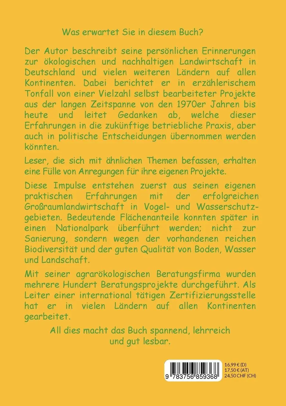 Rückseite: 9783756859368 | Meilensteine der ökologischen und nachhaltigen Landwirtschaft | Buch