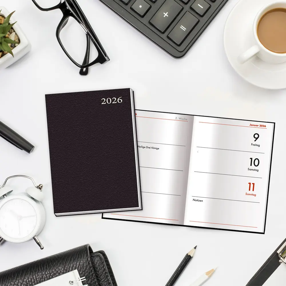 Bild: 4251901509468 | Trötsch Taschenkalender A7 Schwarz 2026 | Mini-Terminkalender | Co.KG