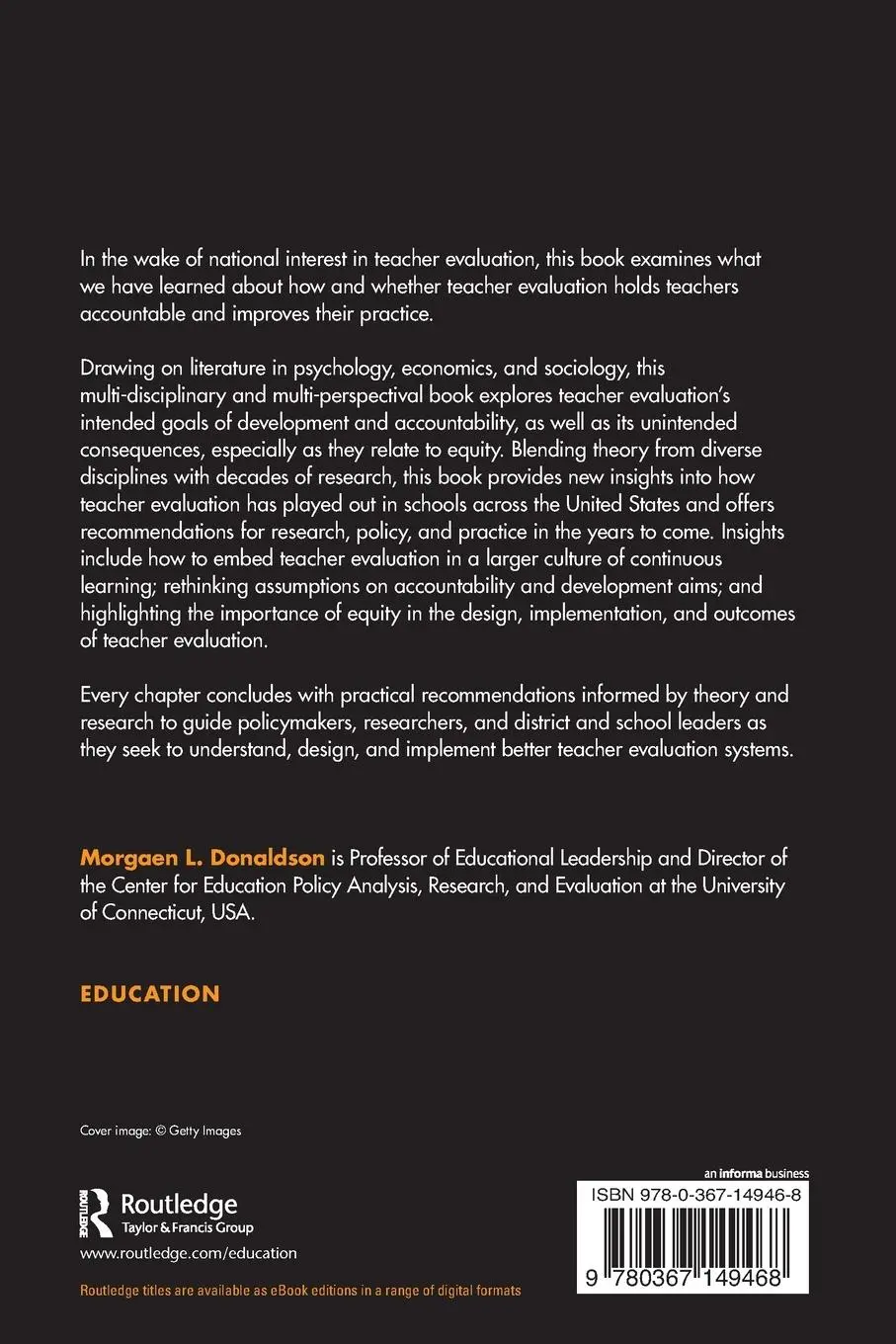 Rückseite: 9780367149468 | Multidisciplinary Perspectives on Teacher Evaluation | Donaldson