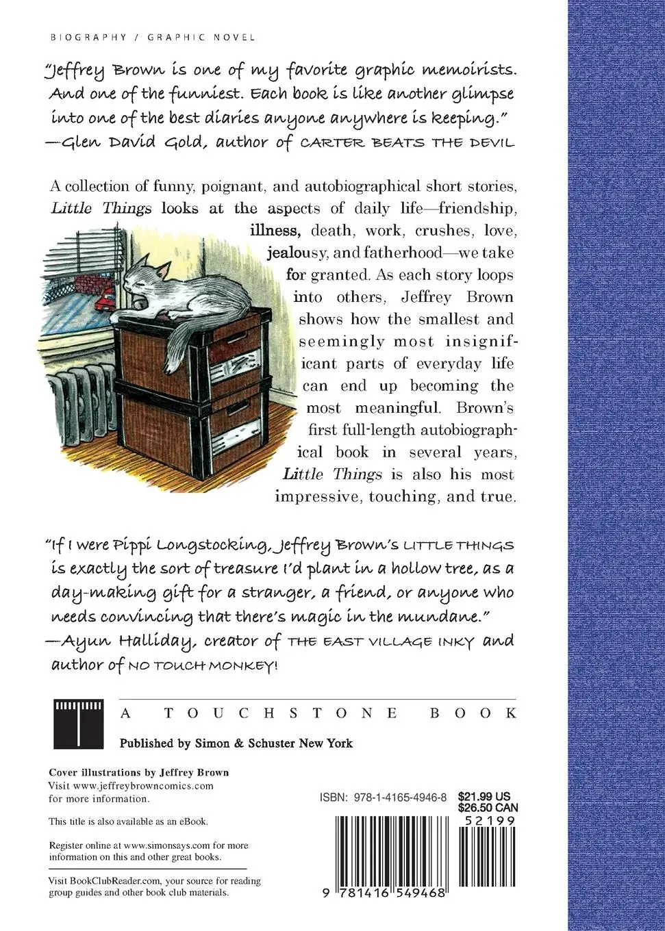 Rückseite: 9781416549468 | Little Things | A Memoir in Slices | Jeffrey Brown | Taschenbuch