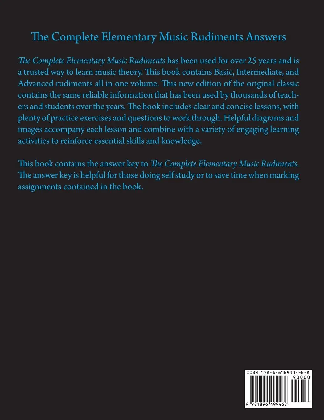 Rückseite: 9781896499468 | The Complete Elementary Music Rudiments Answers | Mark Sarnecki | Buch