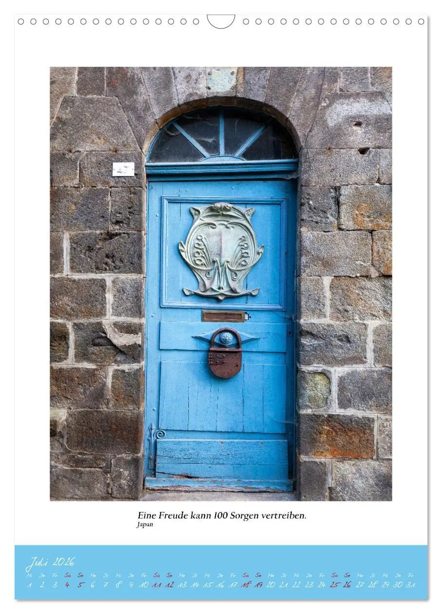 Bild: 9783516269468 | Blaue Türen (Wandkalender 2026 DIN A3 hoch), CALVENDO Monatskalender