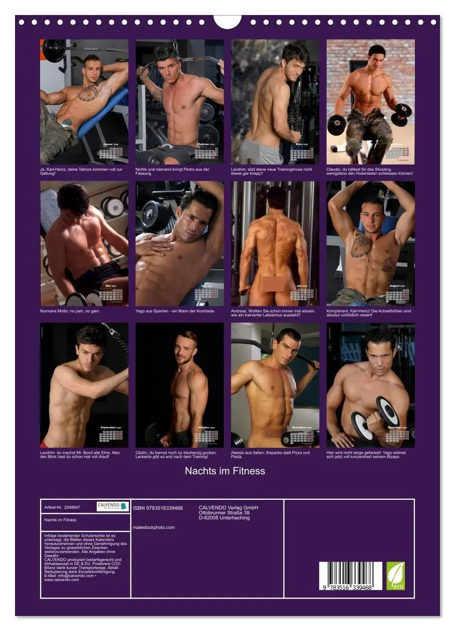 Bild: 9783516339468 | Nachts im Fitness (Wandkalender 2026 DIN A3 hoch), CALVENDO...