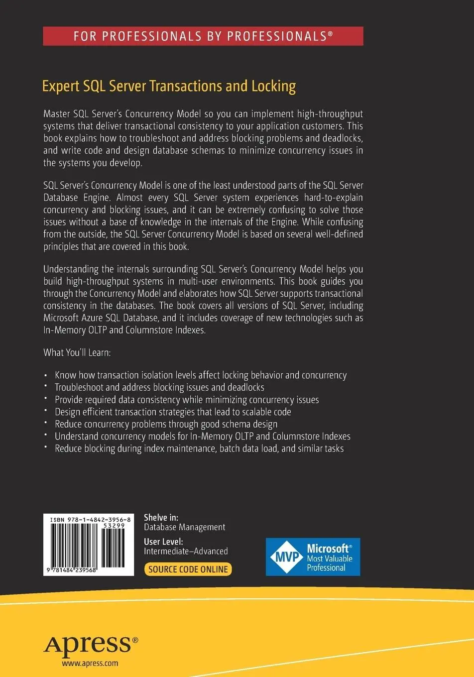 Rückseite: 9781484239568 | Expert SQL Server Transactions and Locking | Dmitri Korotkevitch | xix
