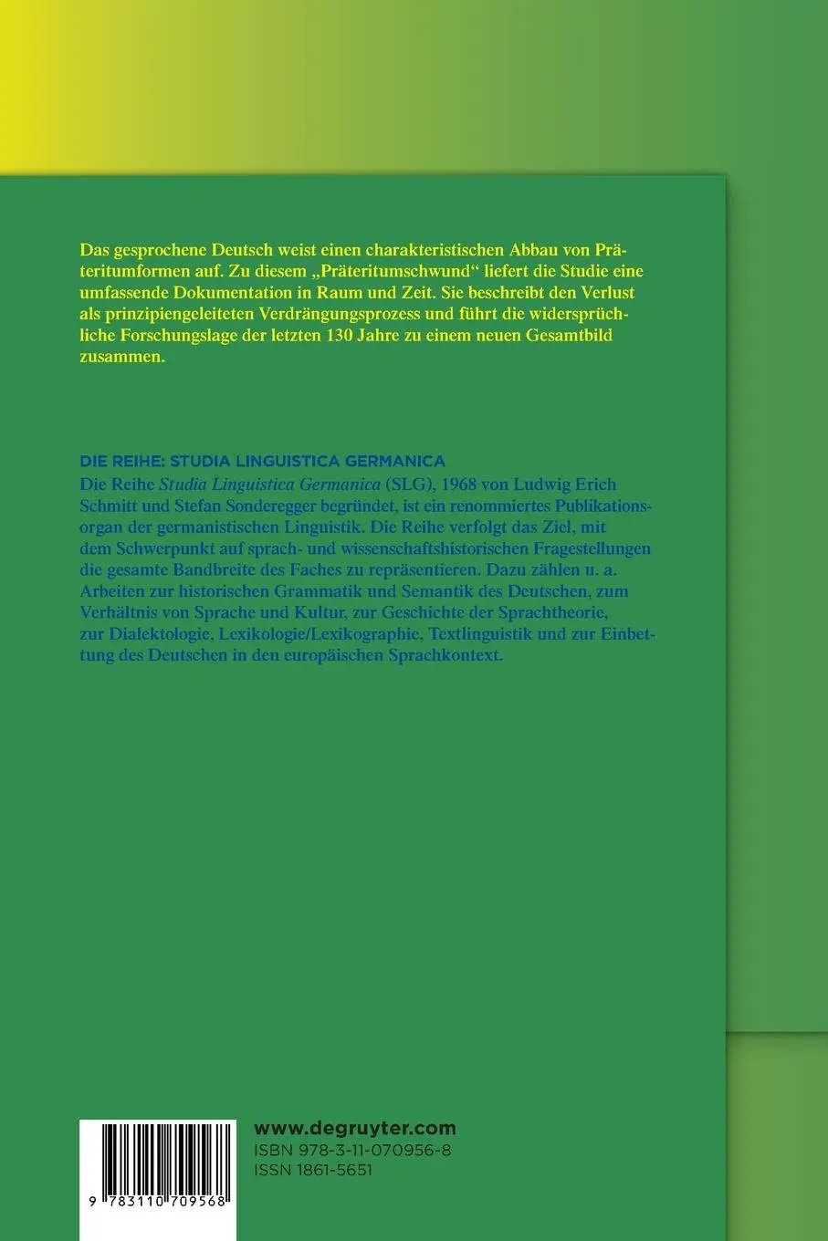 Rückseite: 9783110709568 | Präteritumschwund im Deutschen | Hanna Fischer | Taschenbuch | Deutsch