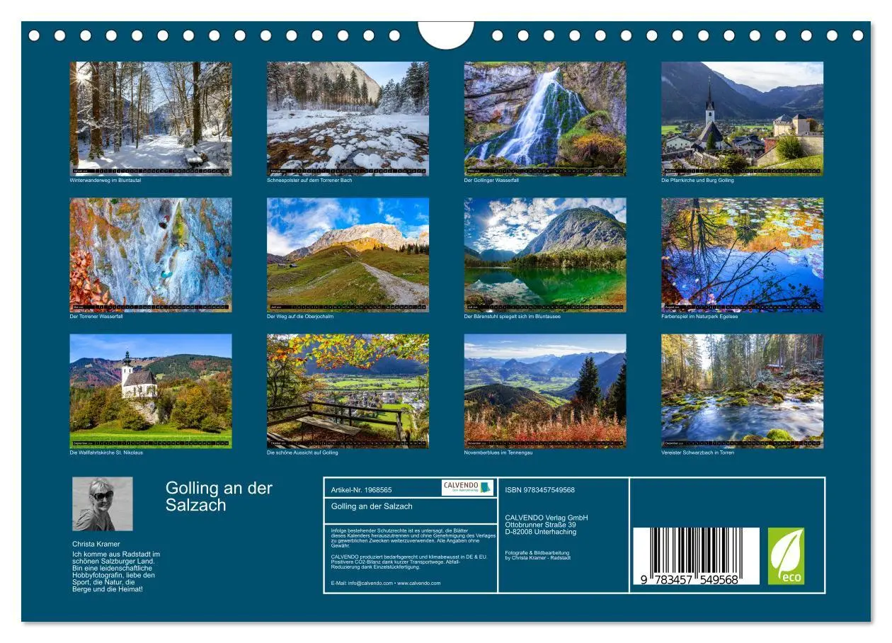 Bild: 9783457549568 | Golling an der Salzach (Wandkalender 2026 DIN A4 quer), CALVENDO...