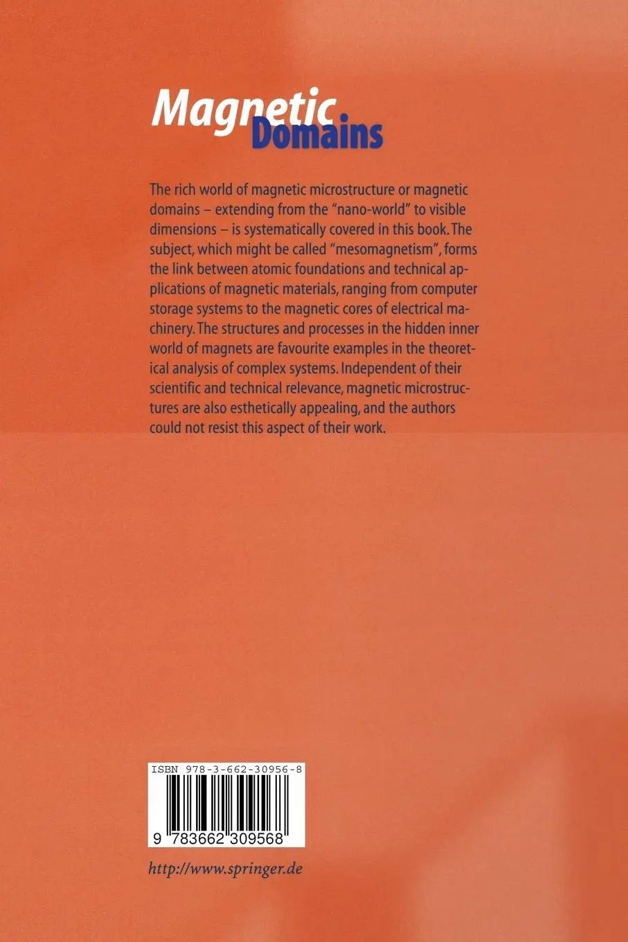 Rückseite: 9783662309568 | Magnetic Domains | The Analysis of Magnetic Microstructures | Buch