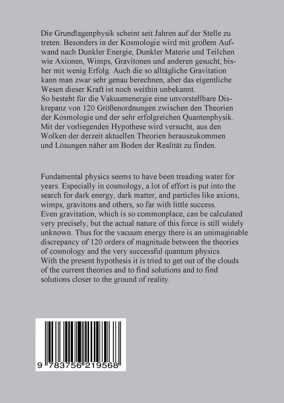 Rückseite: 9783756219568 | Gravitation etwas anders | Paul Bauer | Taschenbuch | Paperback | 2022