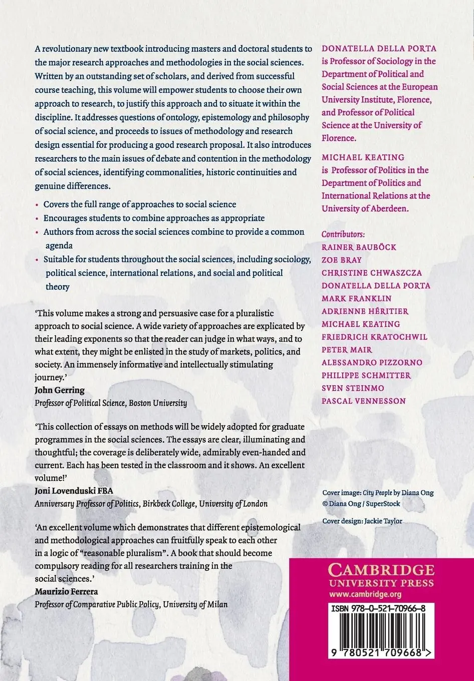 Rückseite: 9780521709668 | Approaches and Methodologies in the Social Sciences | Porta (u. a.)