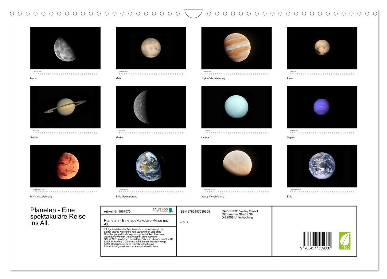 Bild: 9783457539668 | Planeten - Eine spektakuläre Reise ins All. (Wandkalender 2026 DIN...
