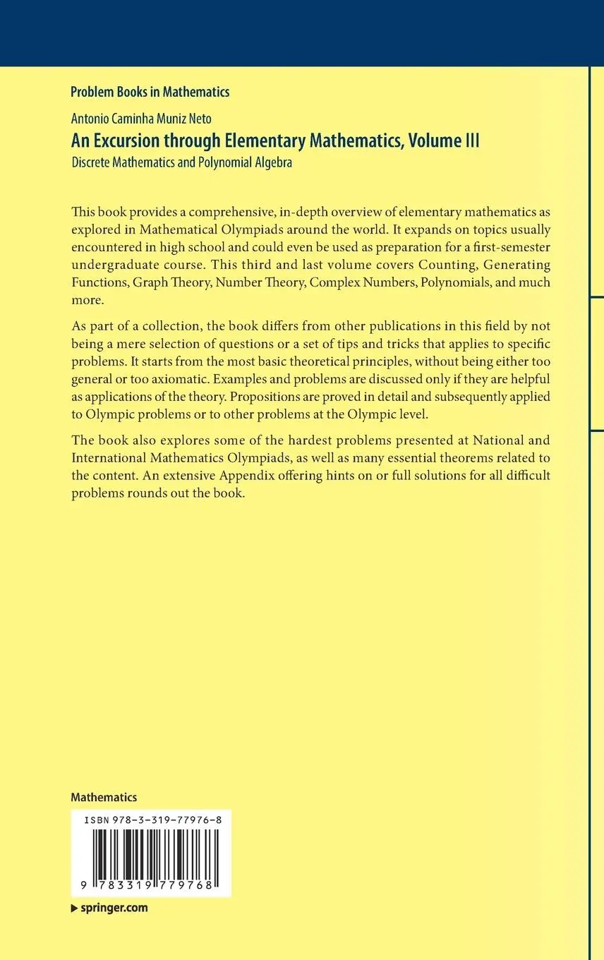 Rückseite: 9783319779768 | An Excursion through Elementary Mathematics, Volume III | Neto | Buch