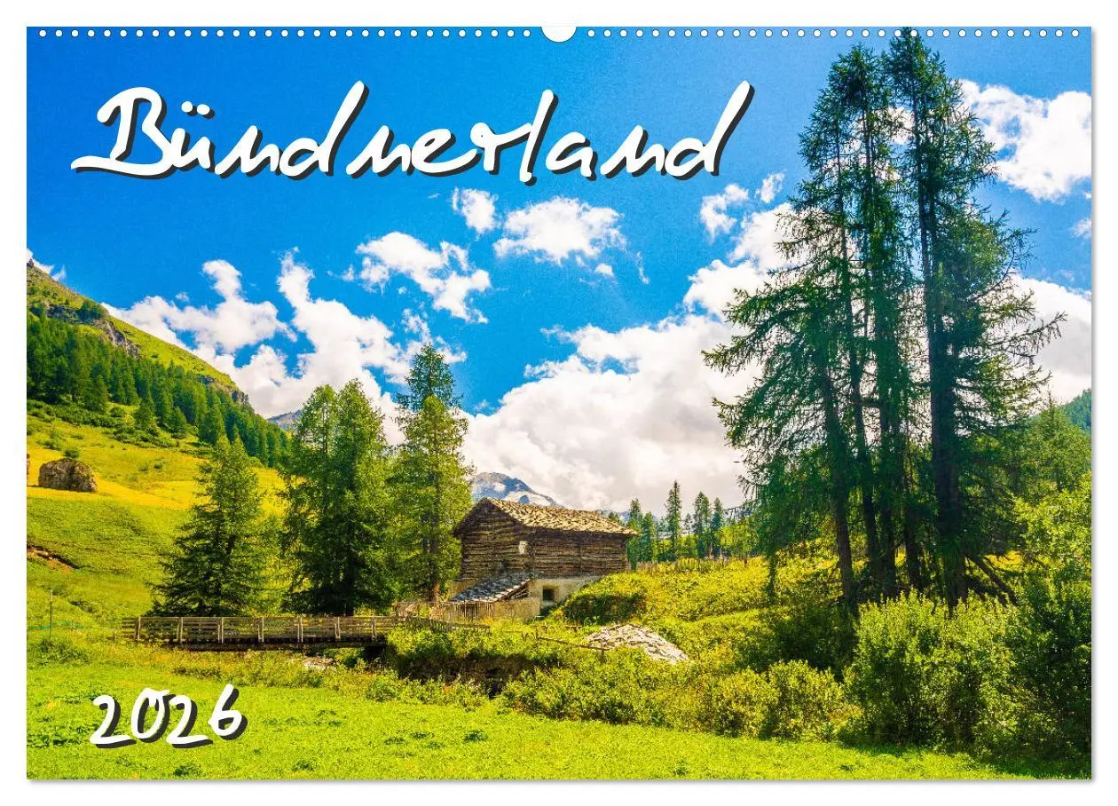 Cover: 9783457769768 | Bündnerland (Wandkalender 2026 DIN A2 quer), CALVENDO Monatskalender