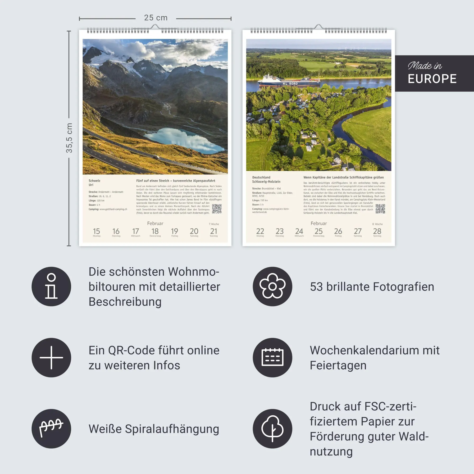 Bild: 9783840039768 | Campinglust Wochen-Kulturkalender 2027 - 53 unvergessliche Touren