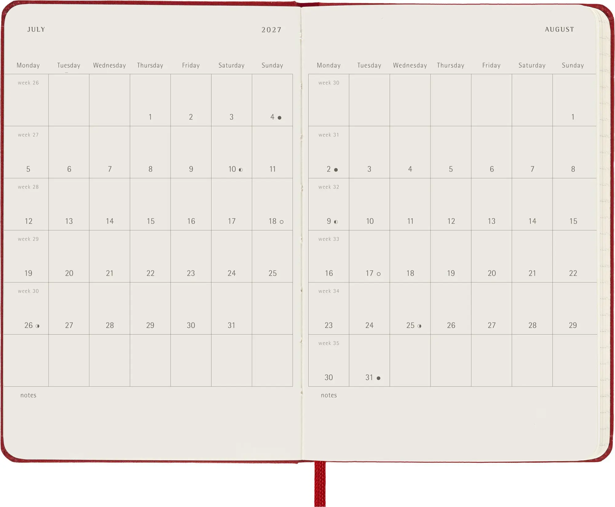 Bild: 8056999279868 | Moleskine 18 Monate Wochen Notizkalender 2026/2027, P/A6, 1 Wo = 1...
