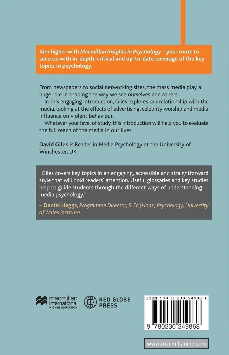 Rückseite: 9780230249868 | Psychology of the Media | David Giles | Taschenbuch | Englisch | 2010