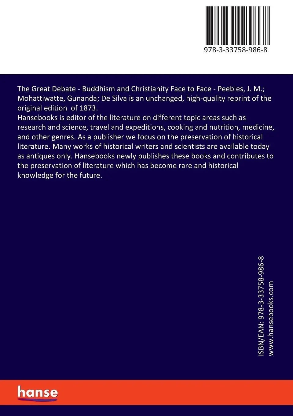 Rückseite: 9783337589868 | The Great Debate | Migettuwatte Gunananda Thera | Taschenbuch | 176 S.