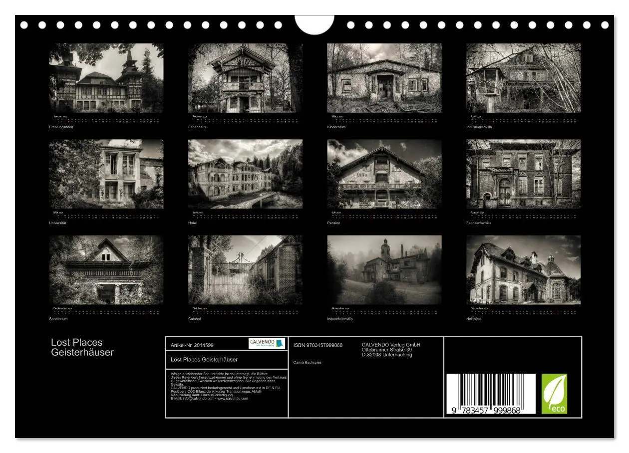 Bild: 9783457999868 | Lost Places Geisterhäuser (Wandkalender 2026 DIN A4 quer), CALVENDO...
