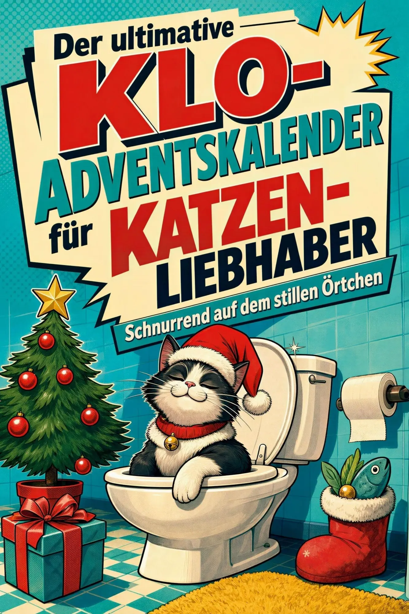 Cover: 9783696109868 | Der ultimative Klo-Adventskalender für Katzen-Liebhaber | Jonah Koch