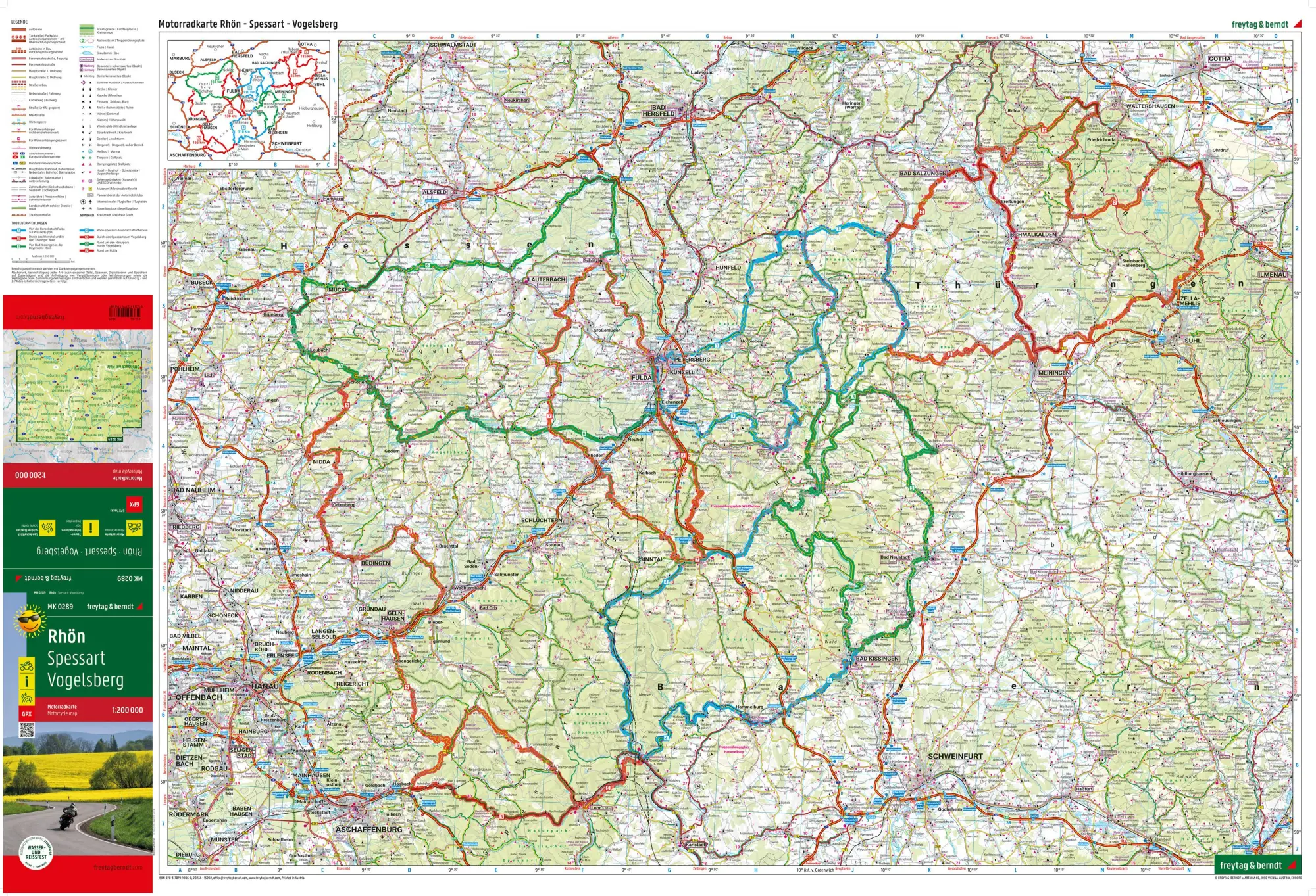 Bild: 9783707919868 | Rhön, Motorradkarte 1:200.000, freytag &amp; berndt | Freytag &amp; Berndt