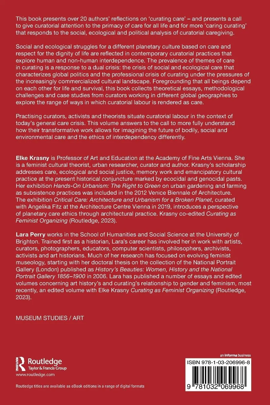 Rückseite: 9781032069968 | Curating with Care | Elke Krasny (u. a.) | Taschenbuch | Englisch