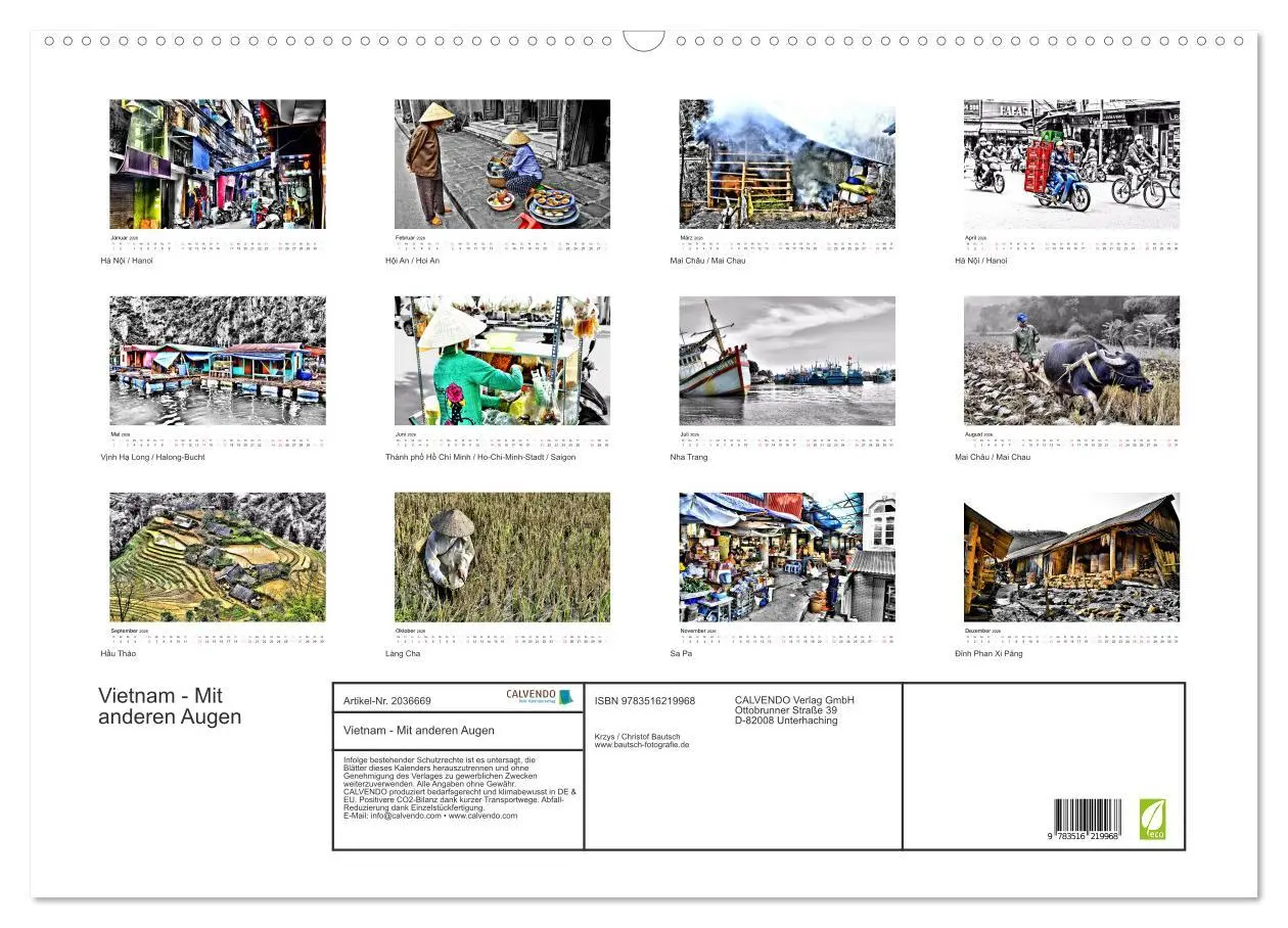 Bild: 9783516219968 | Vietnam - Mit anderen Augen (Wandkalender 2026 DIN A2 quer),...