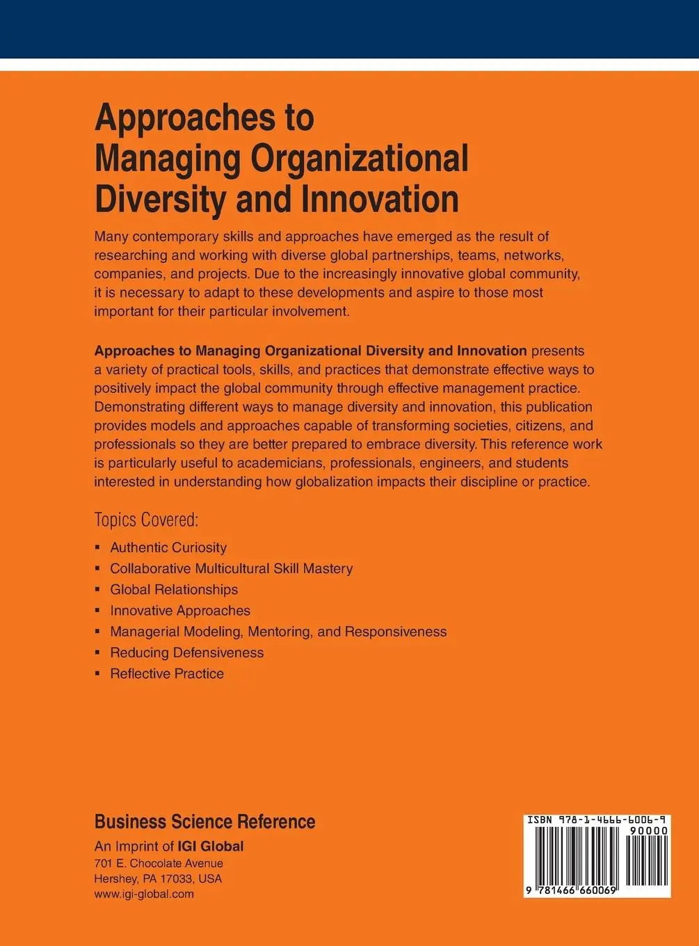 Rückseite: 9781466660069 | Approaches to Managing Organizational Diversity and Innovation | Erbe