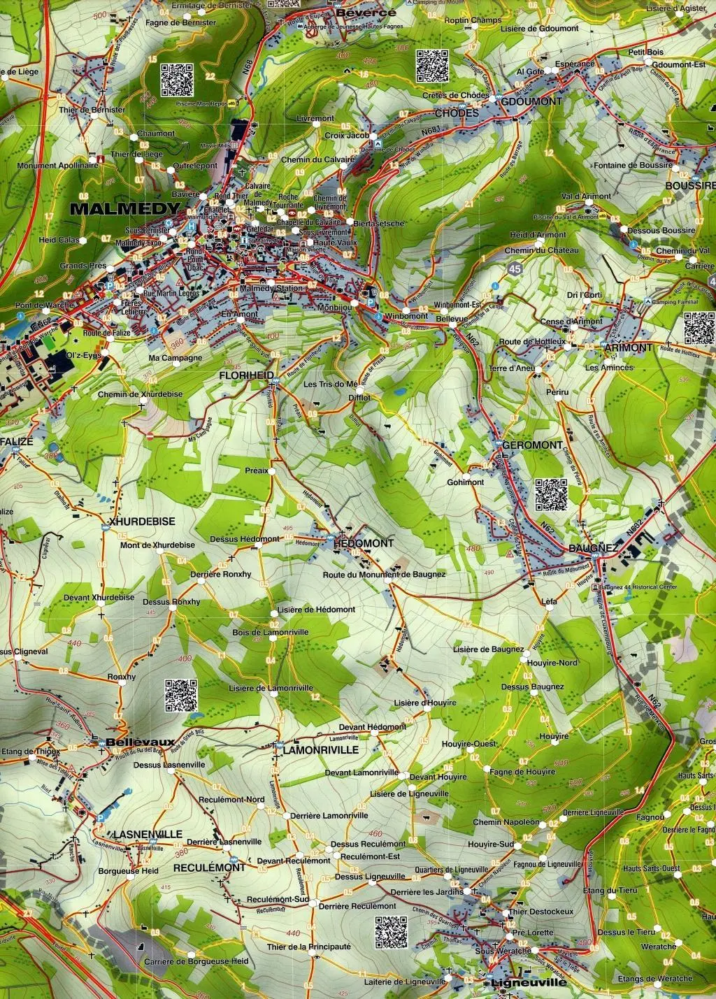 Bild: 9782390160069 | Malmedy 1 : 25.000 | Ardennen Wanderkarte | (Land-)Karte | Französisch