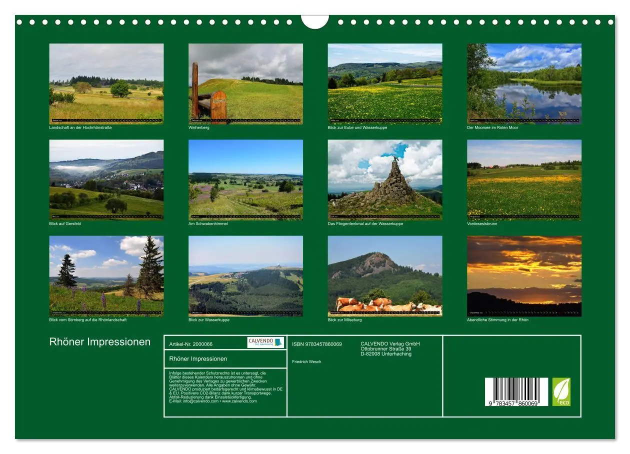 Bild: 9783457860069 | Rhöner Impressionen (Wandkalender 2026 DIN A3 quer), CALVENDO...