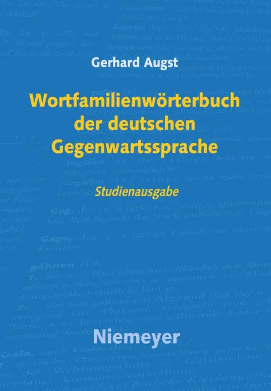Cover: 9783484110069 | Wortfamilienwörterbuch der deutschen Gegenwartssprache | Gerhard Augst