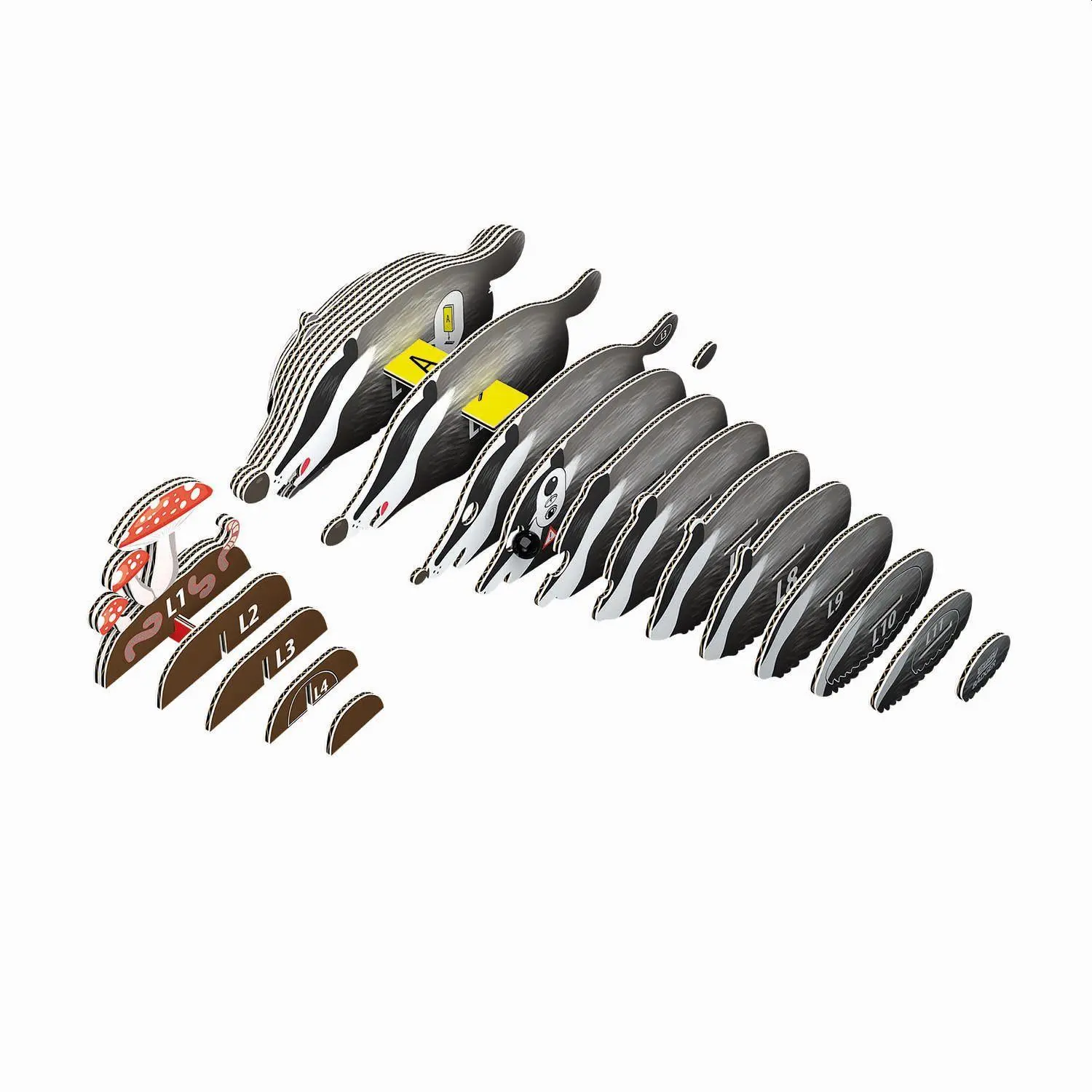 Bild: 9421036940169 | EUGY - 3D Bastelset Dachs | Eugy | Kit (Bastelset) | 650094 | Deutsch