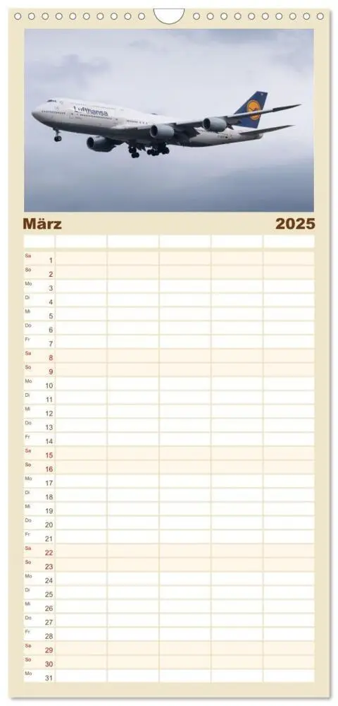 Bild: 9783457090169 | Familienplaner 2025 - Boeing 747 Kalender mit 5 Spalten...