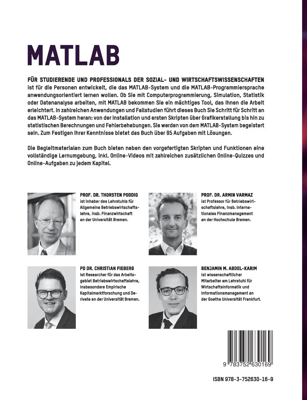 Rückseite: 9783752630169 | MATLAB für Studierende und Professionals der Sozial- und...
