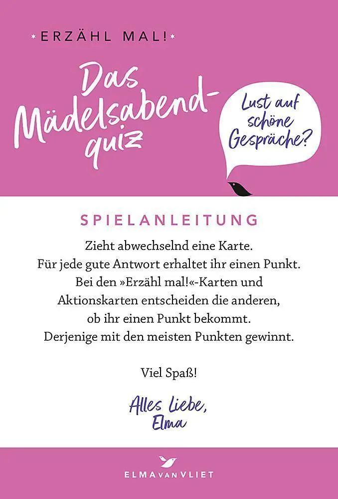 Bild: 4260308350269 | Erzähl mal! Das Mädelsabendquiz Elma van Vliet | Spiel | In Spielebox
