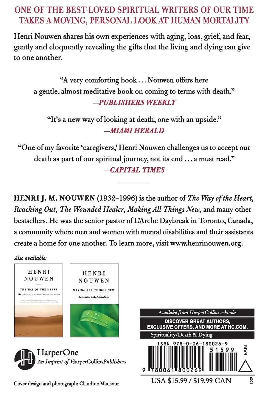 Rückseite: 9780061800269 | Our Greatest Gift | Henri J. M. Nouwen | Taschenbuch | Englisch | 2013